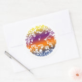 翼のある馬の蔵書票シール ラウンドシール (封筒)