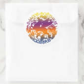 翼のある馬の蔵書票シール ラウンドシール (バッグ)