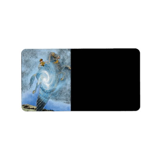 翼のある馬住所 シール (正面)