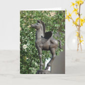 翼のある馬広場 カード (黄色い花)