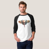 翼のある髑髏の栄誉の紋章 Tシャツ (正面フル)