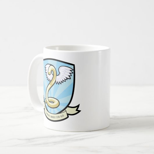 翼のある麺の中で我々は漫画のおもしろい麺を信頼する コーヒーマグカップ (正面左)