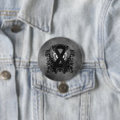 翼のある黒いリボン 缶バッジ (インサイチュ)