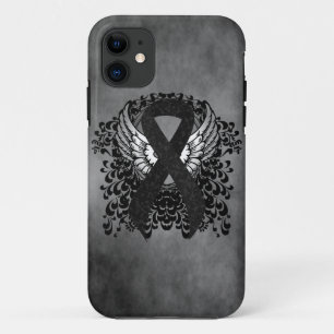 翼のある黒いリボン iPhone 11 ケース