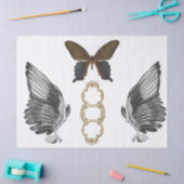 翼のがらくたジャーナルDecoupageシート 薄葉紙 (クラフト)