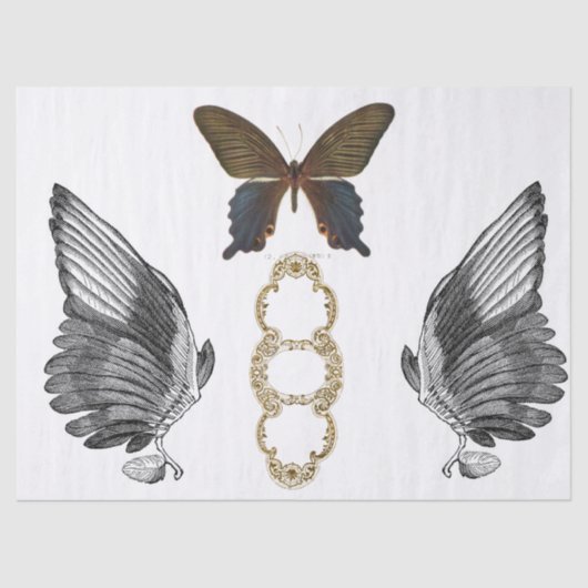 翼のがらくたジャーナルDecoupageシート 薄葉紙 (正面)