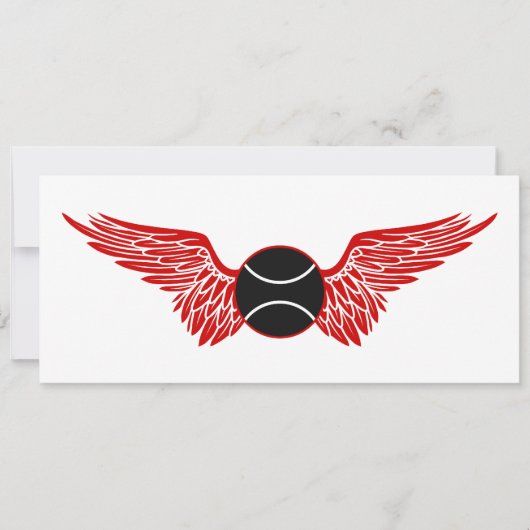 翼のついたテニスボール 招待状 (正面)