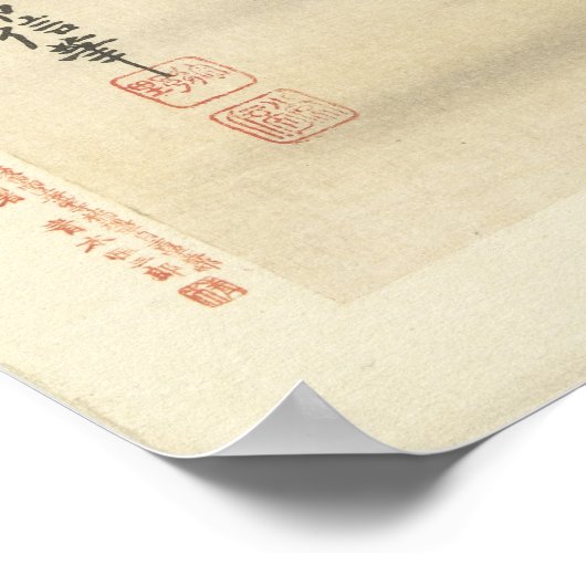 翼のツバメ，アンティーク日本の絵画ズ ポスター (角)