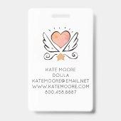 翼の名前が白いハートまたは助産師 バッジ (裏面)