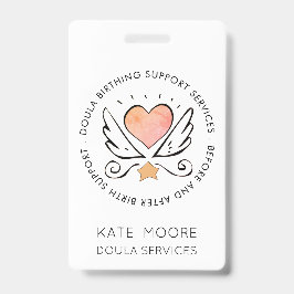 翼の名前が白いハートまたは助産師 バッジ