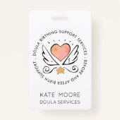 翼の名前が白いハートまたは助産師 バッジ (正面)