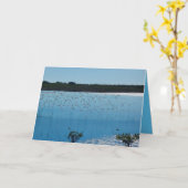 翼の挨拶状の浜鳥 カード (黄色い花)