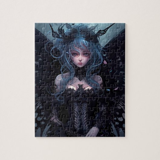 翼の混乱アート蝶の妖精 ジグソーパズル (縦)