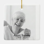 翼の準備ができて天使セピアBeige写真記念 セラミックオーナメント (裏面)