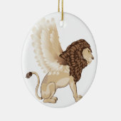翼の漫画を持つライオン セラミックオーナメント (右)