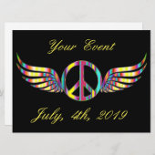 翼の生えたヒッピーの平和シンボル サンダーコーブ (正面/裏面)