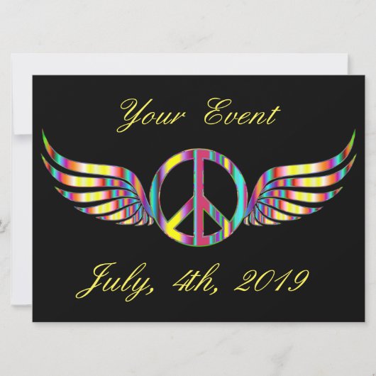 翼の生えたヒッピーの平和シンボル サンダーコーブ (正面)