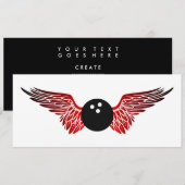 翼の生えたボウリングボール 招待状 (正面/裏面)