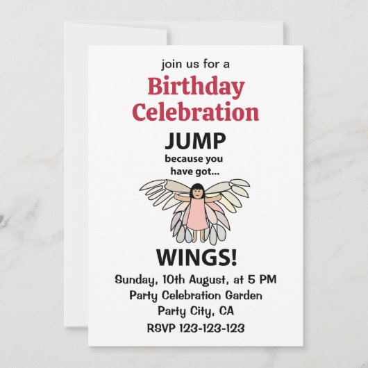 翼の誕生日があるので羽が飛得ぶ 招待状 (正面)