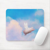 翼のmousepadを持つブタ マウスパッド (マウス)