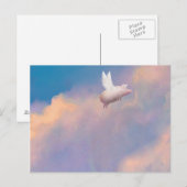 翼はがき付きの豚 ポストカード (正面/裏面)