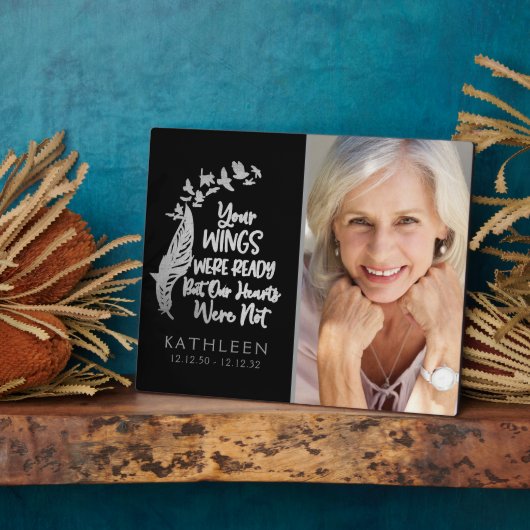 翼はすでに準備されていた 銀の箔写真 フォトプラーク (側面)