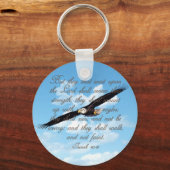 翼はワシとして、イザヤ書40:31キリスト教の聖書 キーホルダー (正面)