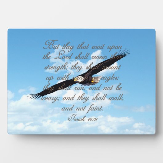 翼はワシとして、イザヤ書40:31キリスト教の聖書 フォトプラーク (正面)