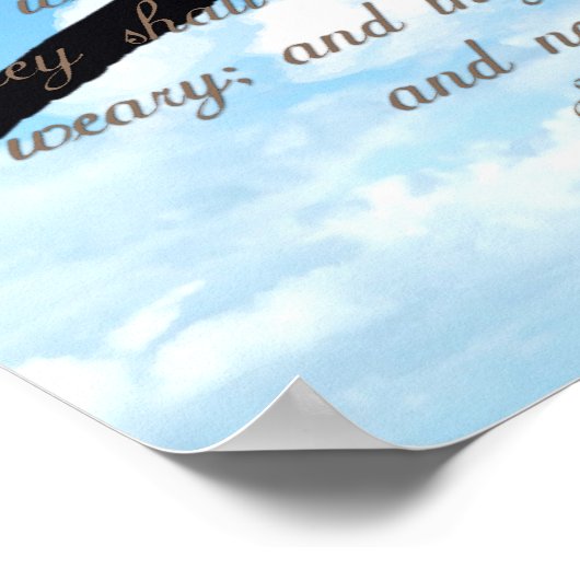 翼はワシとして、イザヤ書40:31キリスト教の聖書 ポスター (角)