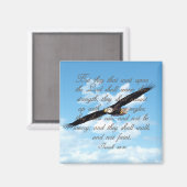 翼はワシとして、イザヤ書40:31キリスト教の聖書 マグネット (正面/裏面)