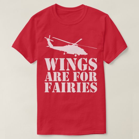 翼は妖精のためのアビエータヘリコプター Tシャツ (デザイン正面)