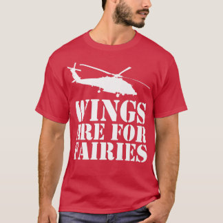 翼は妖精のためのアビエータヘリコプター Tシャツ