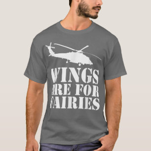 翼は妖精のためのアビエータヘリコプター Tシャツ