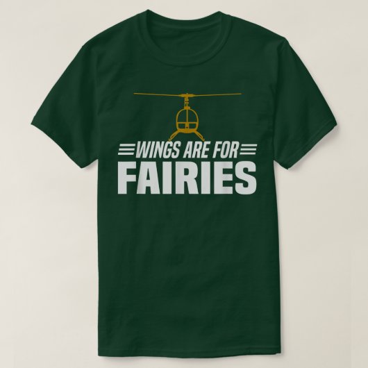 翼は妖精ヘリコプター用のパイロット Tシャツ (デザイン正面)
