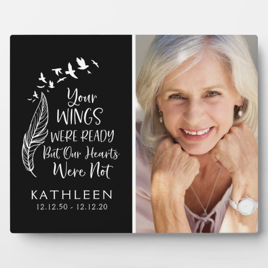 翼は家族記念写真記念の準備ができていた フォトプラーク (正面)