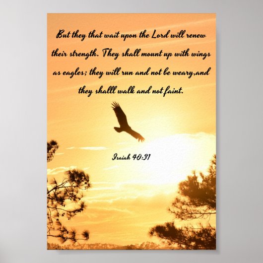 翼をワシとして – イザヤのポスター – 聖書の詩 ポスター (正面)