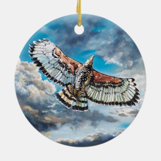 翼をワシとして –  セラミックオーナメント (裏面)