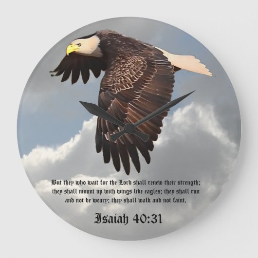 翼をワシのように持って ラージ壁時計 (正面)