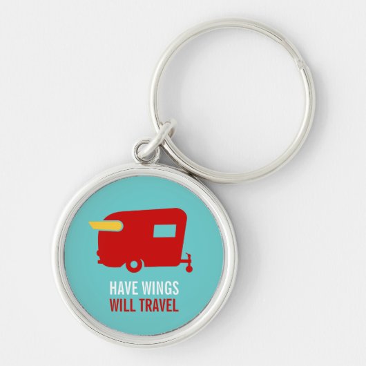 翼をヴィンテージキャンプのKeychain走行します-持って下さい キーホルダー (正面)