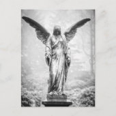 翼を広げた天使の彫刻 ポストカード (正面)