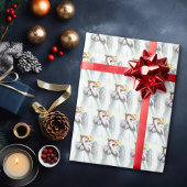 翼を広げた小さな天使の少女の祈り ラッピングペーパー