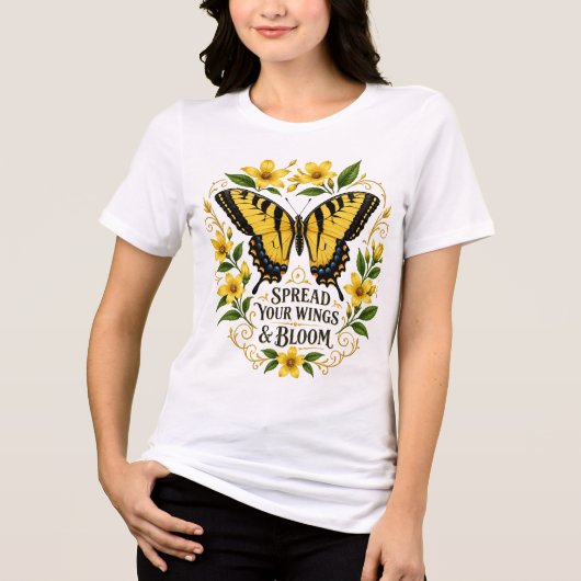 翼を広げて咲き誇れ トライブレンドTシャツ (正面)