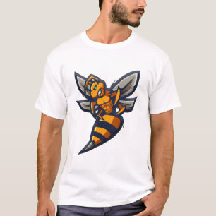 翼を広げて激しいスズメバチ – 攻撃準備 Tシャツ