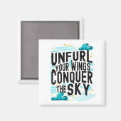 翼を広げて空を征服するインスパイア、引用文 マグネット (正面/裏面)