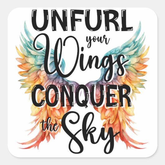 翼を広げて空を征服するスクリプスタイリッシュト スクエアシール (正面)