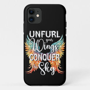 翼を広げて空を征服カラフル、 iPhone 11 ケース