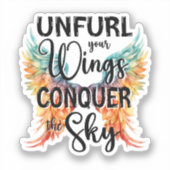 翼を広げて空を征服、エンジェルウィングズプン シール (正面)