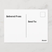 翼を広げて立つ青い鶴 ポストカード (裏面)