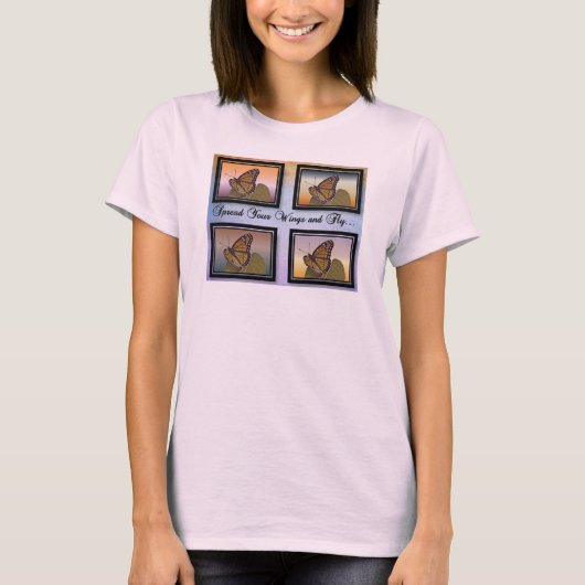 翼を広げて飛ぶ Tシャツ (正面)