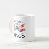 翼を広げる – Dragonfly芸術的 コーヒーマグカップ (正面左)